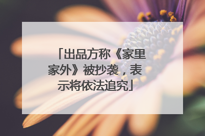 出品方称《家里家外》被抄袭，表示将依法追究
