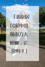 北京居民家中出现南方大蟑螂，正常吗？