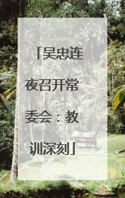 吴忠连夜召开常委会：教训深刻