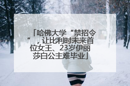哈佛大学“禁招令”，让比利时未来首位女王、23岁伊丽莎白公主难毕业