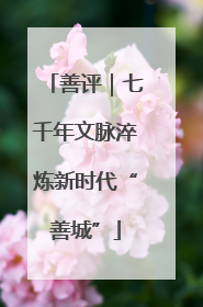 善评｜七千年文脉淬炼新时代“善城”