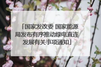 国家发改委 国家能源局发布有序推动绿电直连发展有关事项通知