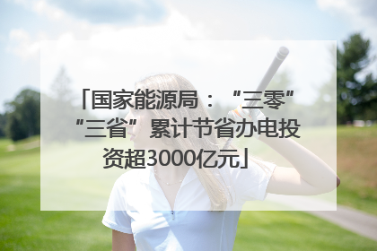 国家能源局：“三零”“三省”累计节省办电投资超3000亿元