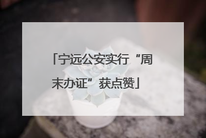 宁远公安实行“周末办证”获点赞