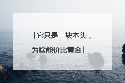 它只是一块木头，为啥能价比黄金