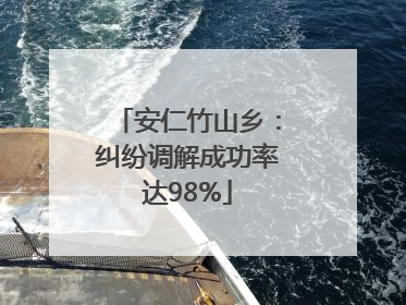 安仁竹山乡：纠纷调解成功率达98%