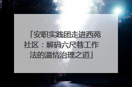 安职实践团走进西苑社区：解码六尺巷工作法的温情治理之道