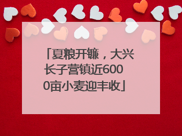 夏粮开镰，大兴长子营镇近6000亩小麦迎丰收