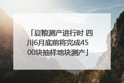 夏粮测产进行时 四川6月底前将完成4500块抽样地块测产