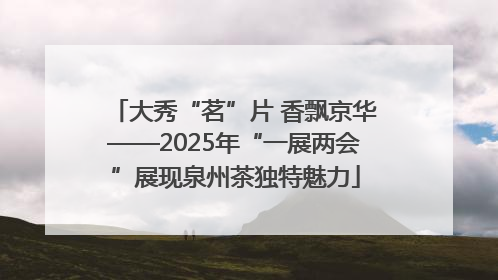 大秀“茗”片 香飘京华——2025年“一展两会”展现泉州茶独特魅力