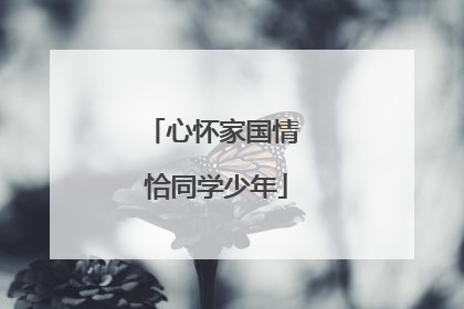 心怀家国情 恰同学少年
