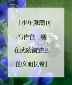 少年派周刊·写作营｜绣在武陵褶皱里的文明长卷