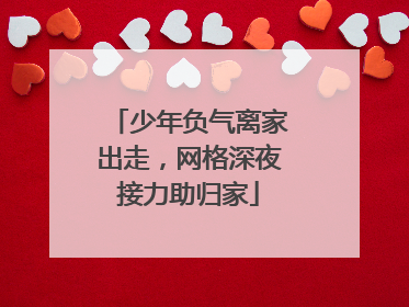 少年负气离家出走，网格深夜接力助归家