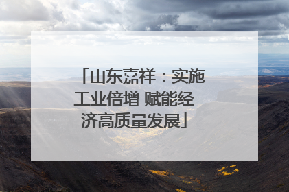 山东嘉祥：实施工业倍增 赋能经济高质量发展