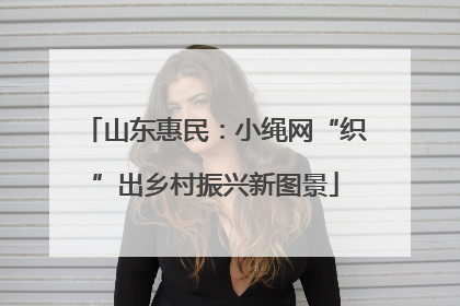 山东惠民：小绳网“织”出乡村振兴新图景