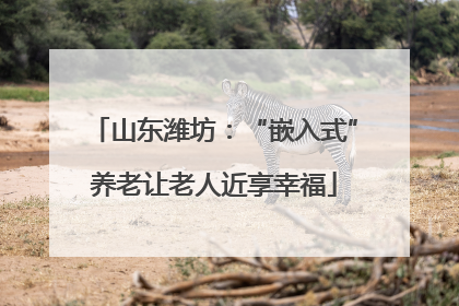 山东潍坊：“嵌入式”养老让老人近享幸福