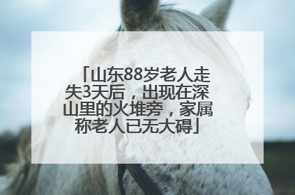 山东88岁老人走失3天后，出现在深山里的火堆旁，家属称老人已无大碍