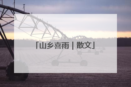 山乡喜雨｜散文