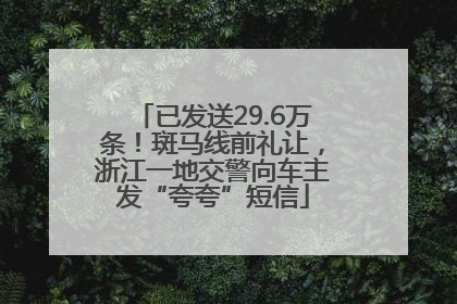 已发送29.6万条！斑马线前礼让，浙江一地交警向车主发“夸夸”短信