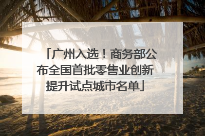 广州入选！商务部公布全国首批零售业创新提升试点城市名单