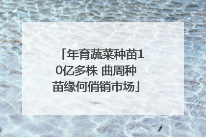 年育蔬菜种苗10亿多株 曲周种苗缘何俏销市场