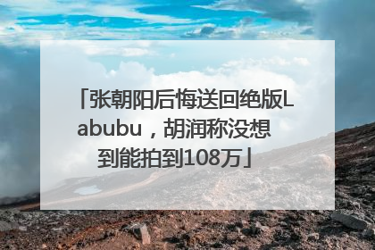 张朝阳后悔送回绝版Labubu，胡润称没想到能拍到108万