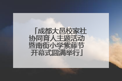 成都大邑校家社协同育人主题活动暨南街小学紫藤节开幕式圆满举行