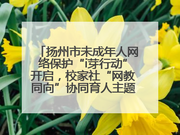 扬州市未成年人网络保护“i芽行动”开启，校家社“网教同向”协同育人主题活动启动