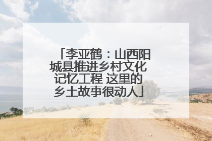 李亚鹤：山西阳城县推进乡村文化记忆工程 这里的乡土故事很动人