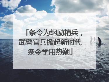 条令为纲励精兵，武警官兵掀起新时代条令学用热潮