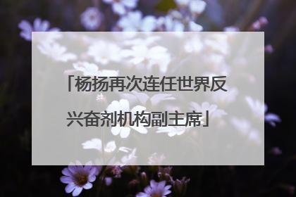 杨扬再次连任世界反兴奋剂机构副主席