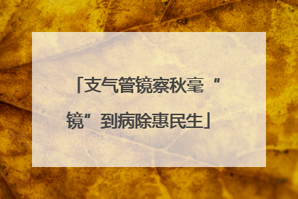 支气管镜察秋毫“镜”到病除惠民生