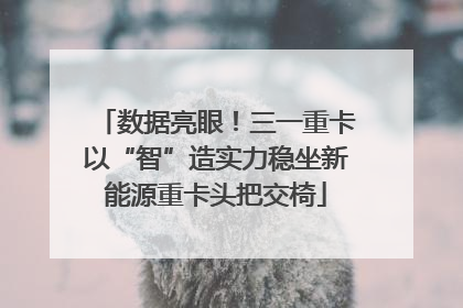 数据亮眼！三一重卡以“智”造实力稳坐新能源重卡头把交椅