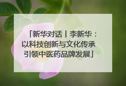 新华对话丨李新华：以科技创新与文化传承引领中医药品牌发展