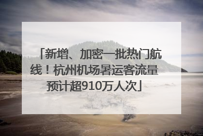新增、加密一批热门航线！杭州机场暑运客流量预计超910万人次
