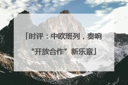 时评：中欧班列，奏响“开放合作”新乐章