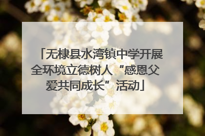 无棣县水湾镇中学开展全环境立德树人“感恩父爱共同成长”活动