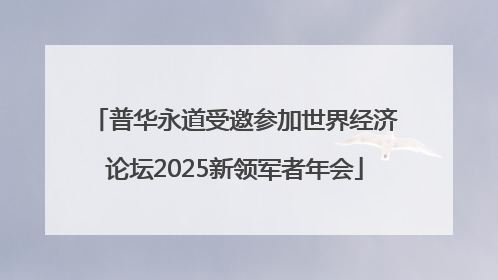 普华永道受邀参加世界经济论坛2025新领军者年会