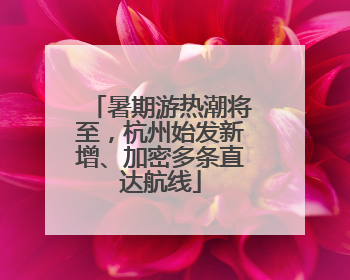 暑期游热潮将至，杭州始发新增、加密多条直达航线