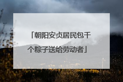 朝阳安贞居民包千个粽子送给劳动者