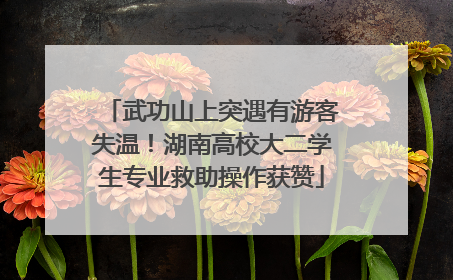 武功山上突遇有游客失温！湖南高校大二学生专业救助操作获赞