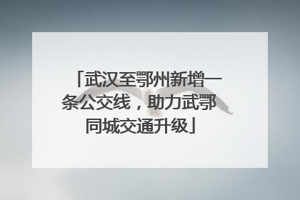 武汉至鄂州新增一条公交线，助力武鄂同城交通升级