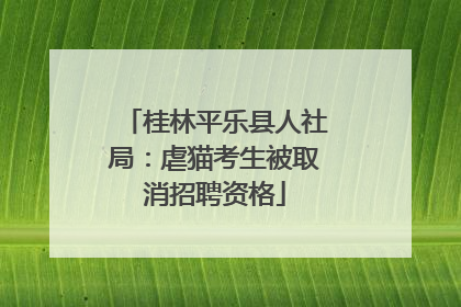 桂林平乐县人社局：虐猫考生被取消招聘资格