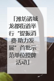 潍坊诸城龙都街道举行“提振消费·助力发展”首批示范单位授牌活动