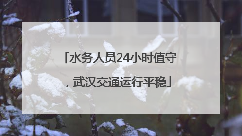 水务人员24小时值守，武汉交通运行平稳