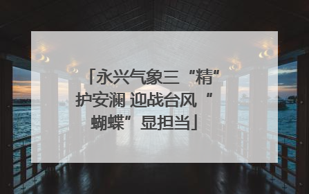 永兴气象三“精”护安澜 迎战台风“蝴蝶”显担当