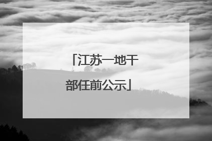 江苏一地干部任前公示