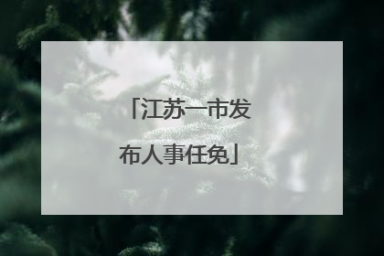 江苏一市发布人事任免