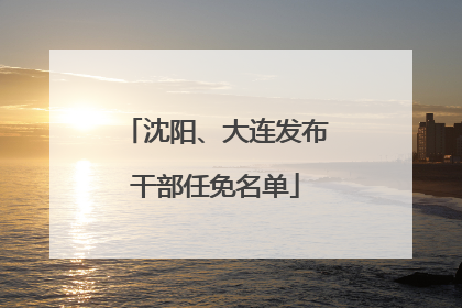 沈阳、大连发布干部任免名单