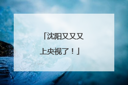 沈阳又又又上央视了！